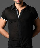 Andrew Christian Sheer Burnout Button-Up Shirt (10446)