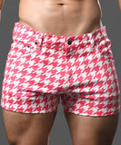 Andrew Christian Houndstooth Skinny Stretch Jean Shorts (6838)