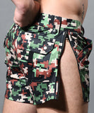 Andrew Christian Army Skinny Stretch Zipper Shorts (6840)