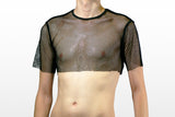 Alpha Charlie - Diamond Mesh Short Sleeved Crop Top