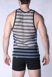 Timoteo Mariner Mesh Stripe Tank Top (TMS277)