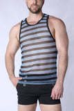Timoteo Mariner Mesh Stripe Tank Top (TMS277)