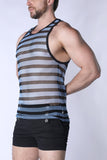 Timoteo Mariner Mesh Stripe Tank Top (TMS277)
