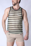 Timoteo Mariner Mesh Stripe Tank Top (TMS277)