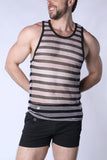 Timoteo Mariner Mesh Stripe Tank Top (TMS277)