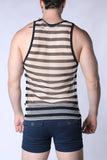Timoteo Mariner Mesh Stripe Tank Top (TMS277)