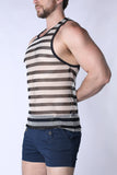 Timoteo Mariner Mesh Stripe Tank Top (TMS277)