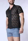 Timoteo Palermo Button Down Mesh Shirt (TMS257)