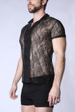 Timoteo Positano Lace Button Down Shirt (TMS268)