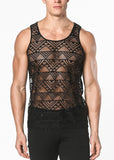 St33le Stretch Gossamer Geo Angles Lace Tank Top (267)