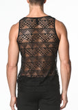 St33le Stretch Gossamer Geo Angles Lace Tank Top (267)