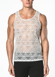 St33le Stretch Gossamer Geo Angles Lace Tank Top (267)