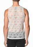 St33le Stretch Gossamer Geo Angles Lace Tank Top (267)