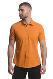 St33le Solid Cotton Stretch Knit Jersey Short Sleeve Shirt (963)