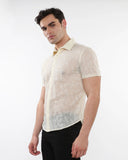 St33le Leaves Gossamer Knit Short Sleeve Shirt (24055)