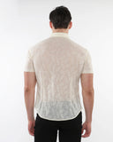 St33le Leaves Gossamer Knit Short Sleeve Shirt (24055)