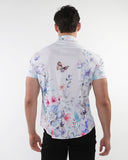 St33le Watercolours Printed Cotton Knit Jersey Sleeve Shirt With Border Prints (9318)