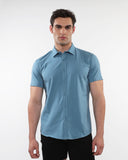 St33le Solid Cotton Stretch Knit Jersey Short Sleeve Shirt (963)
