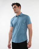 St33le Solid Cotton Stretch Knit Jersey Short Sleeve Shirt (963)