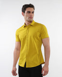 St33le Solid Cotton Stretch Knit Jersey Short Sleeve Shirt (963)