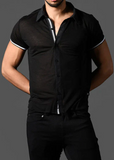 Andrew Christian Sheer Burnout Button-Up Shirt (10446)