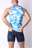 Timoteo Sport-Fit Camo Cloud Tank Top (TMS212)