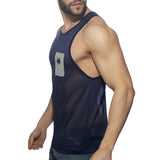 Addicted Pocket Contrast Tank Top (AD1174)