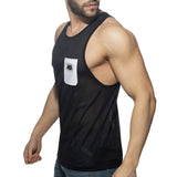 Addicted Pocket Contrast Tank Top (AD1174)