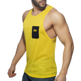 Addicted Pocket Contrast Tank Top (AD1174)
