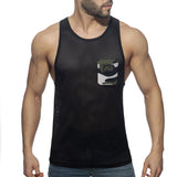 Addicted Pocket Contrast Tank Top (AD1174)