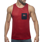 Addicted Pocket Contrast Tank Top (AD1174)