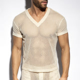 ES Collection Raw Crochet V-Neck T-Shirt (TS351)