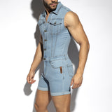 ES Collection Urban Denim Jumpsuit Shorts (ESJ069)
