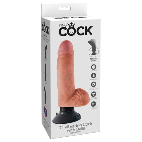 King Cock Vibrating Cock with Balls - Various Sizes