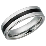 Black Striped Tungsten Ring (TUR15)