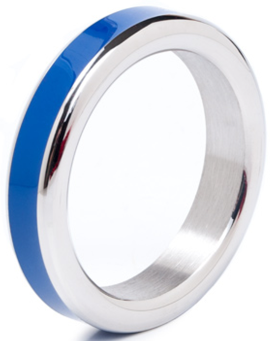 Stainless Steel Cock Ring with Colour Band Out on the Street Stainless Steel Cock Ring with Colour Band Out on the Street