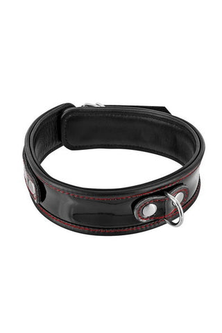 Premium Leather Collar Black & Red (3.012080)