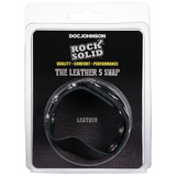 Rock Solid - The Leather 5-Snap CockRing Black (3700.10)