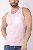 Timoteo Coral Sands Striped Tank Top (TMS199)