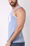 Timoteo Coral Sands Striped Tank Top (TMS199)