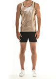 St33le Stretch Mettalic Tank Top - Gold Diamond (8901)