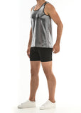 St33le Stretch Mettalic Tank Top - Micro Squares (8903)