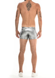St33le Stretch Mettalic Shorts - Silver Crackle (9000)