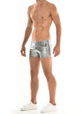 St33le Stretch Mettalic Shorts - Silver Crackle (9000)