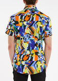 St33le Printed Cotton Knit Jersey Short Sleeve Shirt - Premium Blue/Sunset Prism (9226)