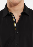 St33le Solid Knit Stretch Short Sleeve Shirt With Placket Tape Detail (962)