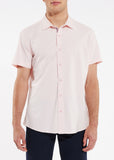 St33le Solid Knit Stretch Short Sleeve Shirt With Placket Tape Detail (962)