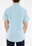 St33le Solid Knit Stretch Short Sleeve Shirt With Placket Tape Detail (962)