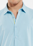 St33le Solid Knit Stretch Short Sleeve Shirt With Placket Tape Detail (962)