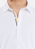 St33le Solid Knit Stretch Short Sleeve Shirt With Placket Tape Detail (962)